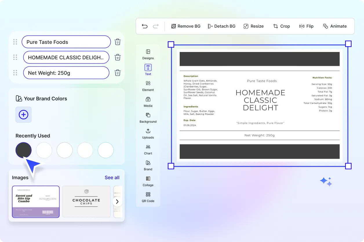 Free AI Food Label Generator, Free Online Label Maker